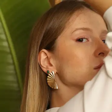 Helio Yellow Gold Earring - Nev Jewellery (1)