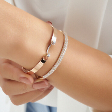 Hera 0.14 CT Diamond Rose Gold Bracelet - Nev Jewellery