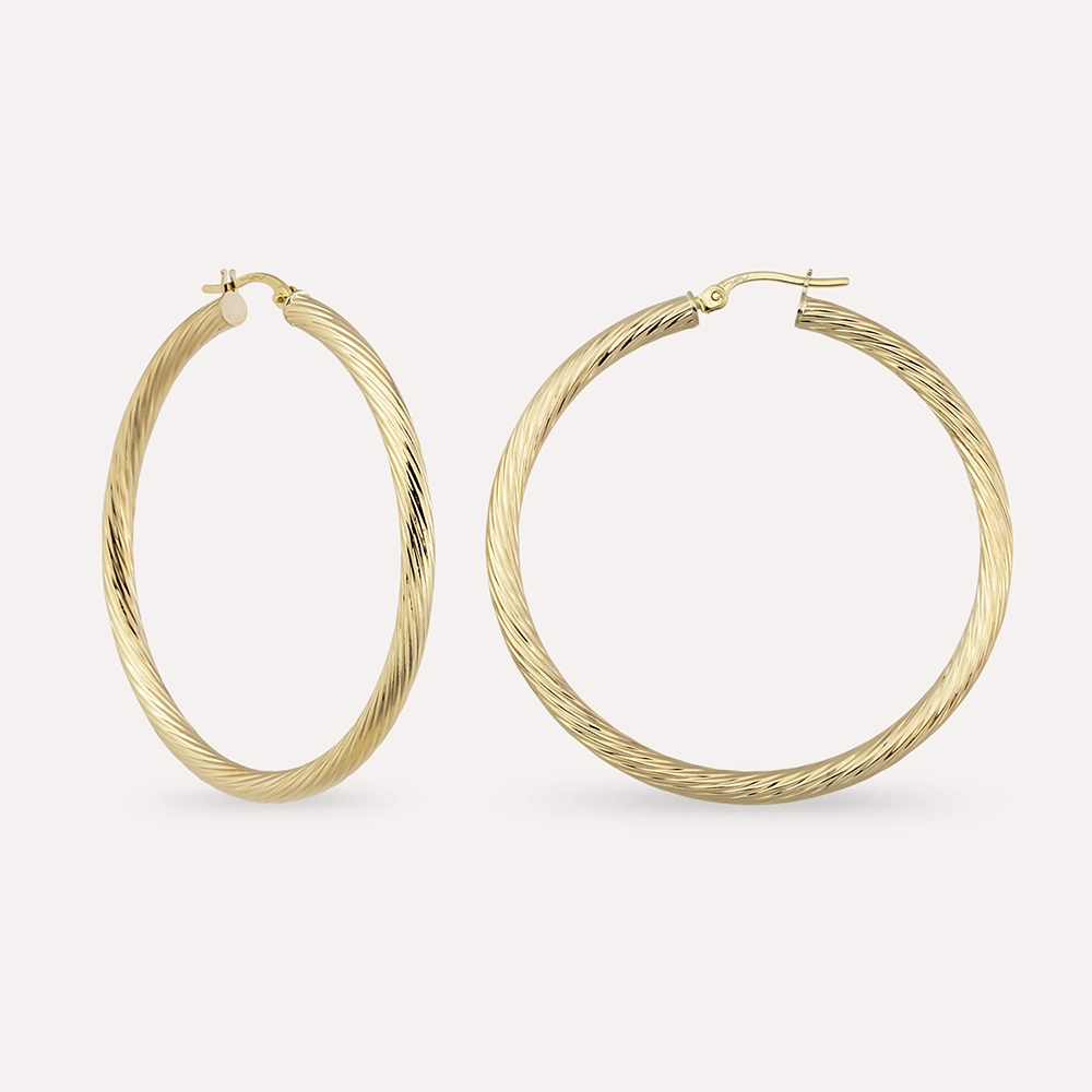 Heritage Yellow Gold Hoop Earrings - 1