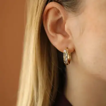 Heron Yellow Gold Hoop Earring - Nev Jewellery (1)