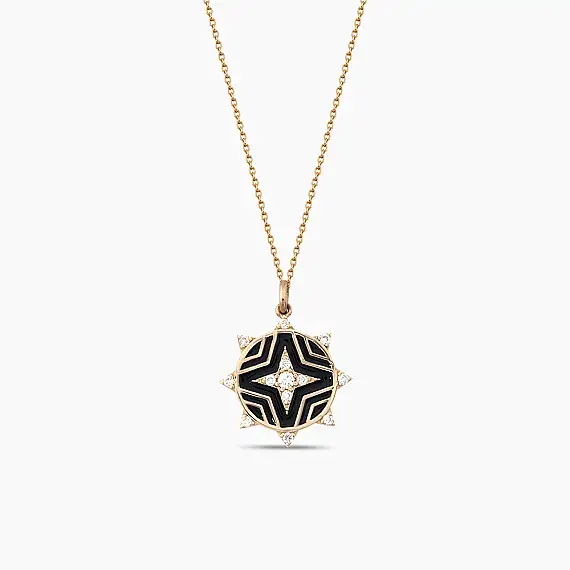 Hipernova 0.12 CT Diamond Black Enamel Pendant - 2