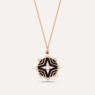 Hipernova 0.12 CT Diamond Black Enamel Pendant - Nev Jewellery