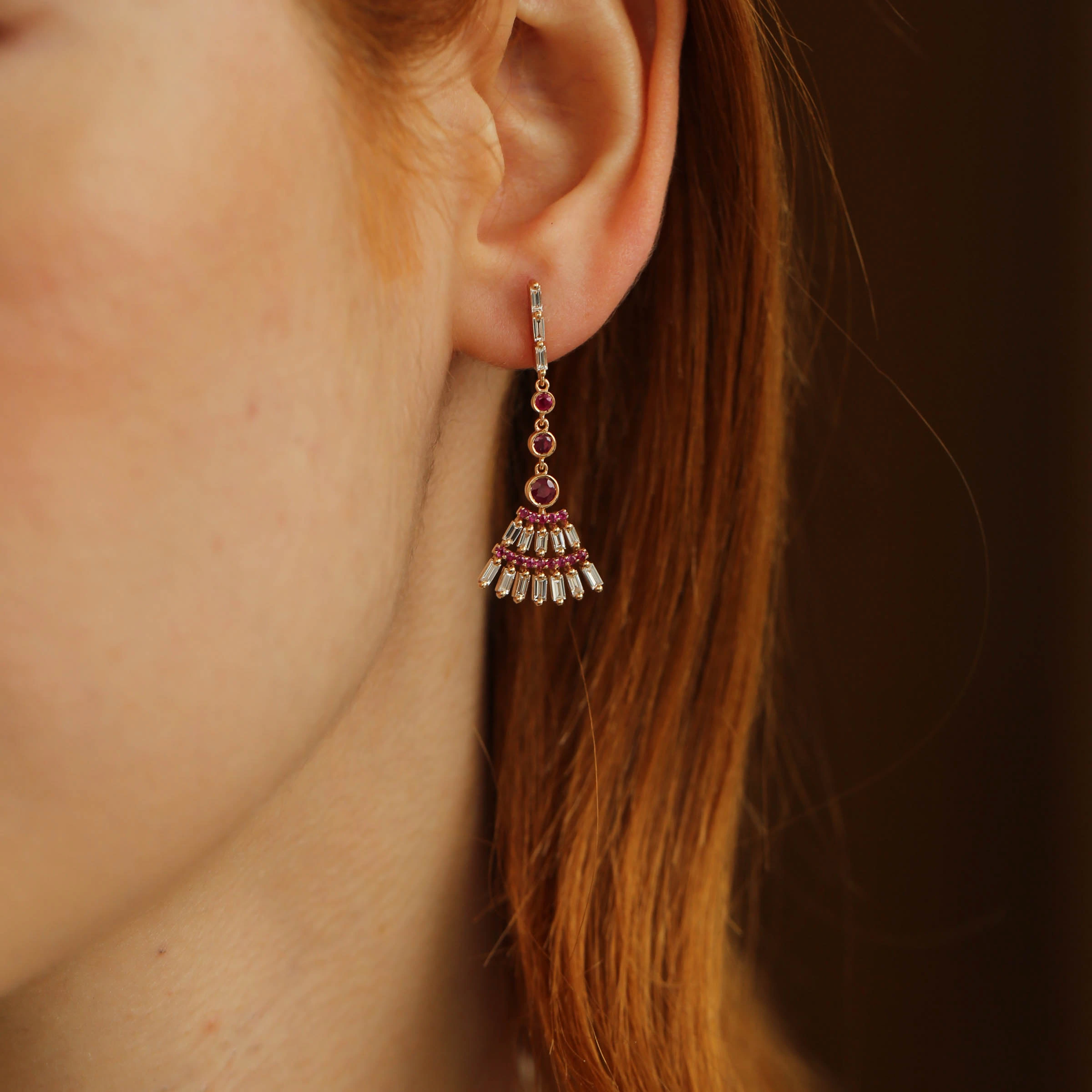 Enif 1.84 CT Diamond and Ruby Earring - Nev Jewellery (1)