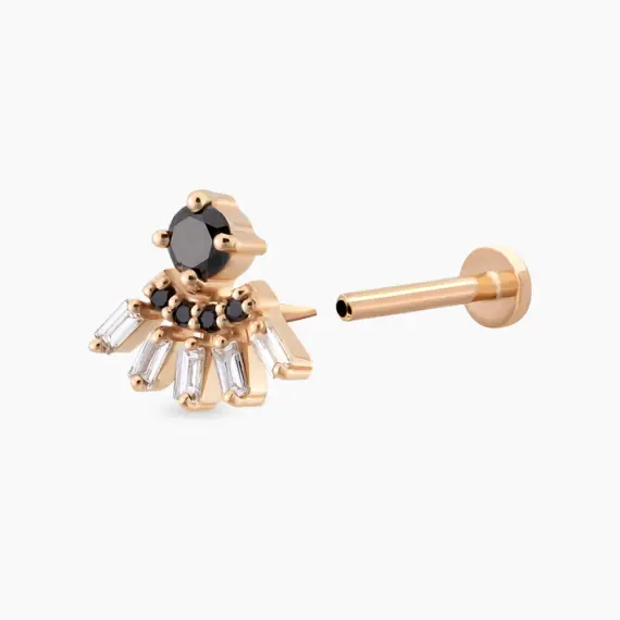 Enif Black Diamond Rose Gold Piercing - 3