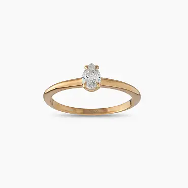 Janet 0.30 CT Pear Cut Diamond Rose Gold Solitaire Ring - Nev Jewellery (1)