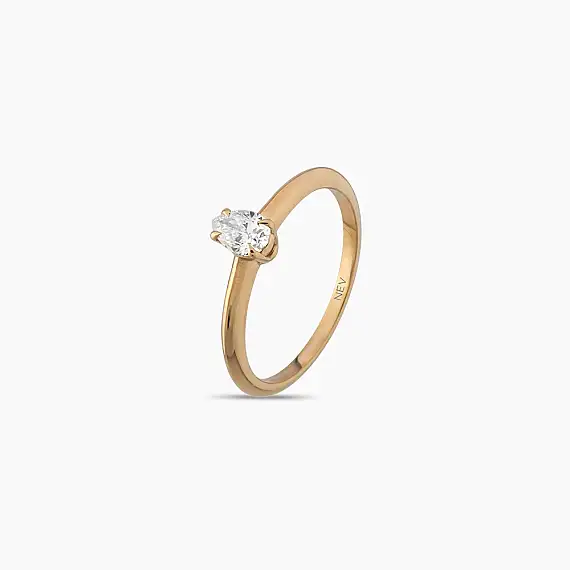 Janet 0.30 CT Pear Cut Diamond Rose Gold Solitaire Ring - 3