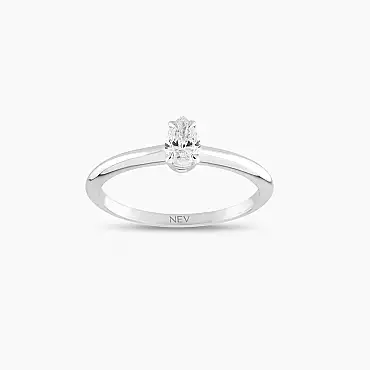 Janet 0.33 CT Pear Cut Diamond White Gold Solitaire Ring - Nev Jewellery (1)