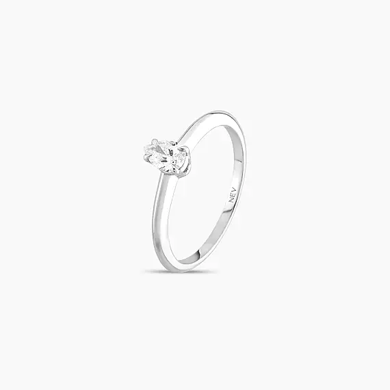 Janet 0.33 CT Pear Cut Diamond White Gold Solitaire Ring - 3