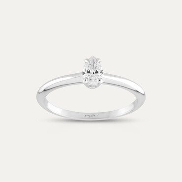 Janet 0.33 CT Pear Cut Diamond White Gold Solitaire Ring - Nev Jewellery
