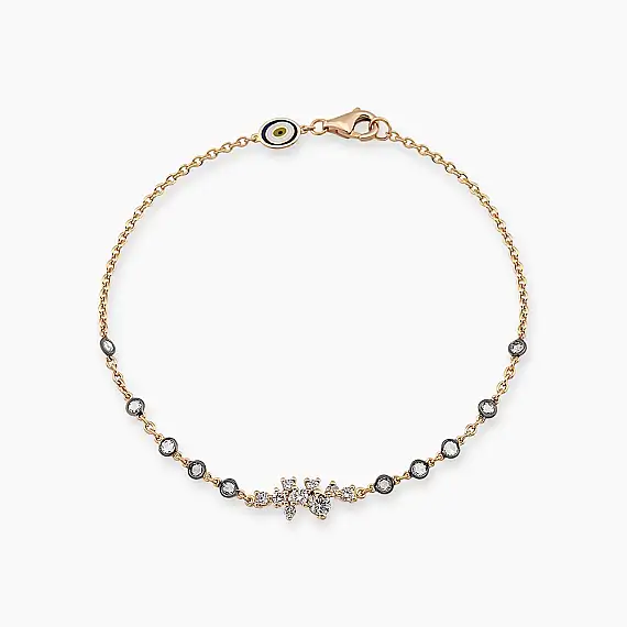 Jasmine 0.50 CT Rose Cut Diamond and Diamond Rose Gold Bracelet - 2