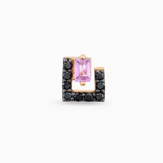Jill Black Diamond and Pink Sapphire Rose Gold Piercing - 3