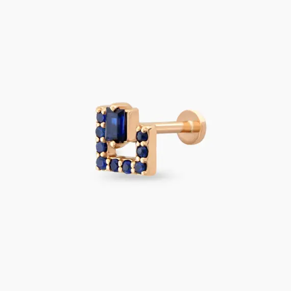 Jill Blue Sapphire Rose Gold Piercing - 2