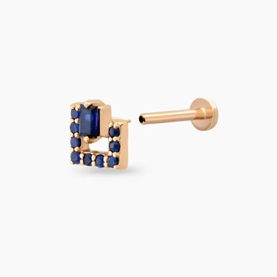 Jill Blue Sapphire Rose Gold Piercing - 3