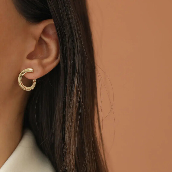 Kalisa Yellow Gold Hoop Earring - Nev Jewellery