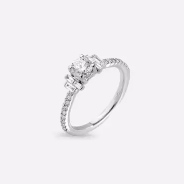 Karin 0.86 CT Baguette Cut Diamond White Gold Ring - Nev Jewellery (1)