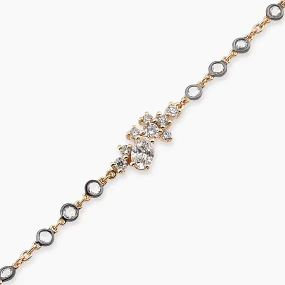 Kleio 0.61 CT Diamond and Rose Cut Diamond Rose Gold Bracelet - 3
