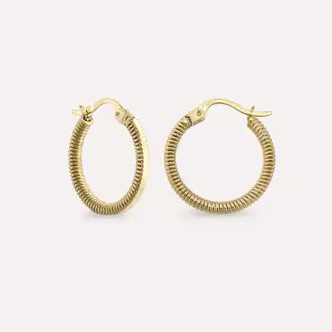 Koen Yellow Gold Hoop Earring - Nev Jewellery (1)