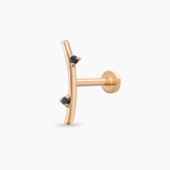 Koza Black Diamond Rose Gold Piercing - Nev Jewellery