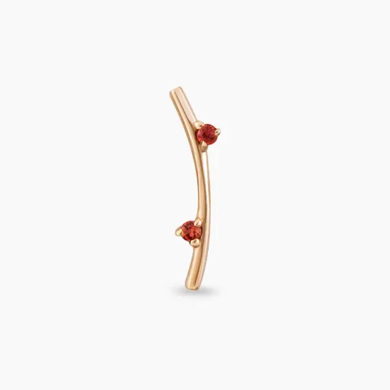 Koza Orange Sapphire Rose Gold Piercing - 3