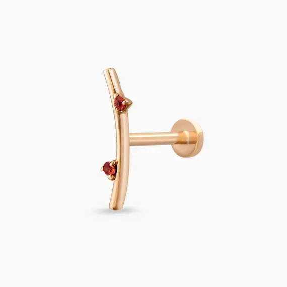 Koza Orange Sapphire Rose Gold Piercing - 1