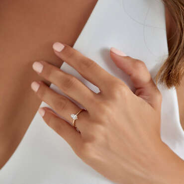 Kyra 0.50 CT Marquise Cut Diamond Rose Gold Ring - Nev Jewellery