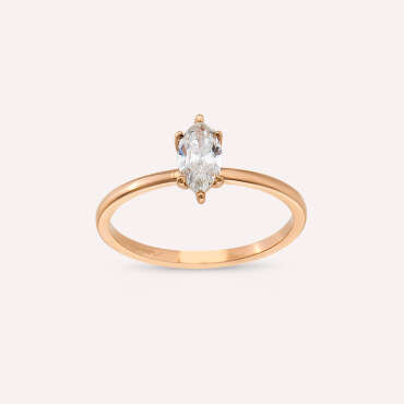 Kyra 0.50 CT Marquise Cut Diamond Rose Gold Ring - Nev Jewellery (1)