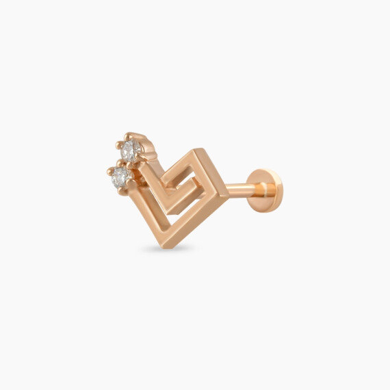 Labyrinth Diamond Rose Gold Piercing - Nev Jewellery