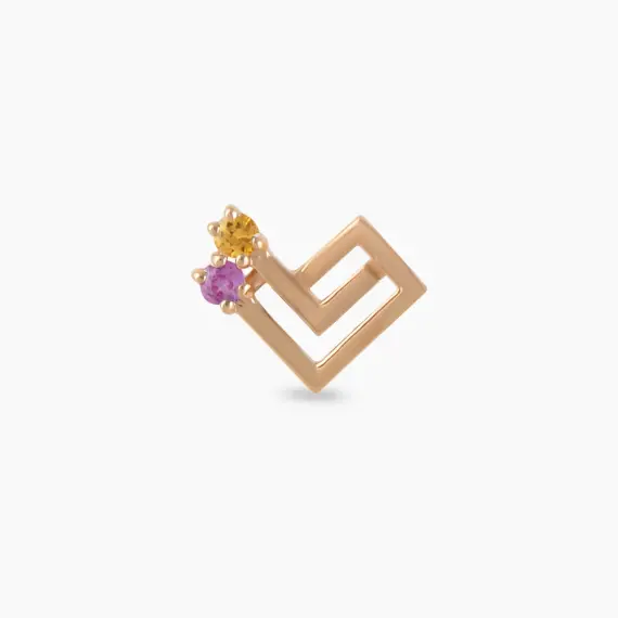 Labyrinth Multicolor Sapphire Rose Gold Piercing - 3