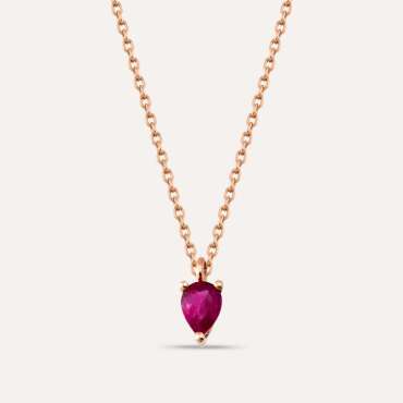 Lana 0.16 CT Ruby Rose Gold Pendant - Nev Jewellery