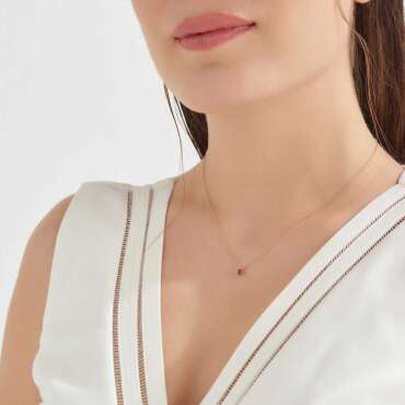 Lana 0.16 CT Ruby Rose Gold Pendant - Nev Jewellery (1)
