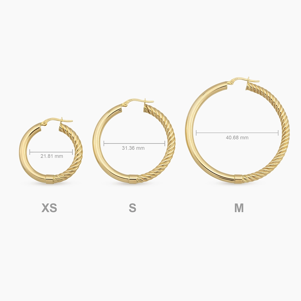Lavin M Yellow Gold Hoop Earrings - 5