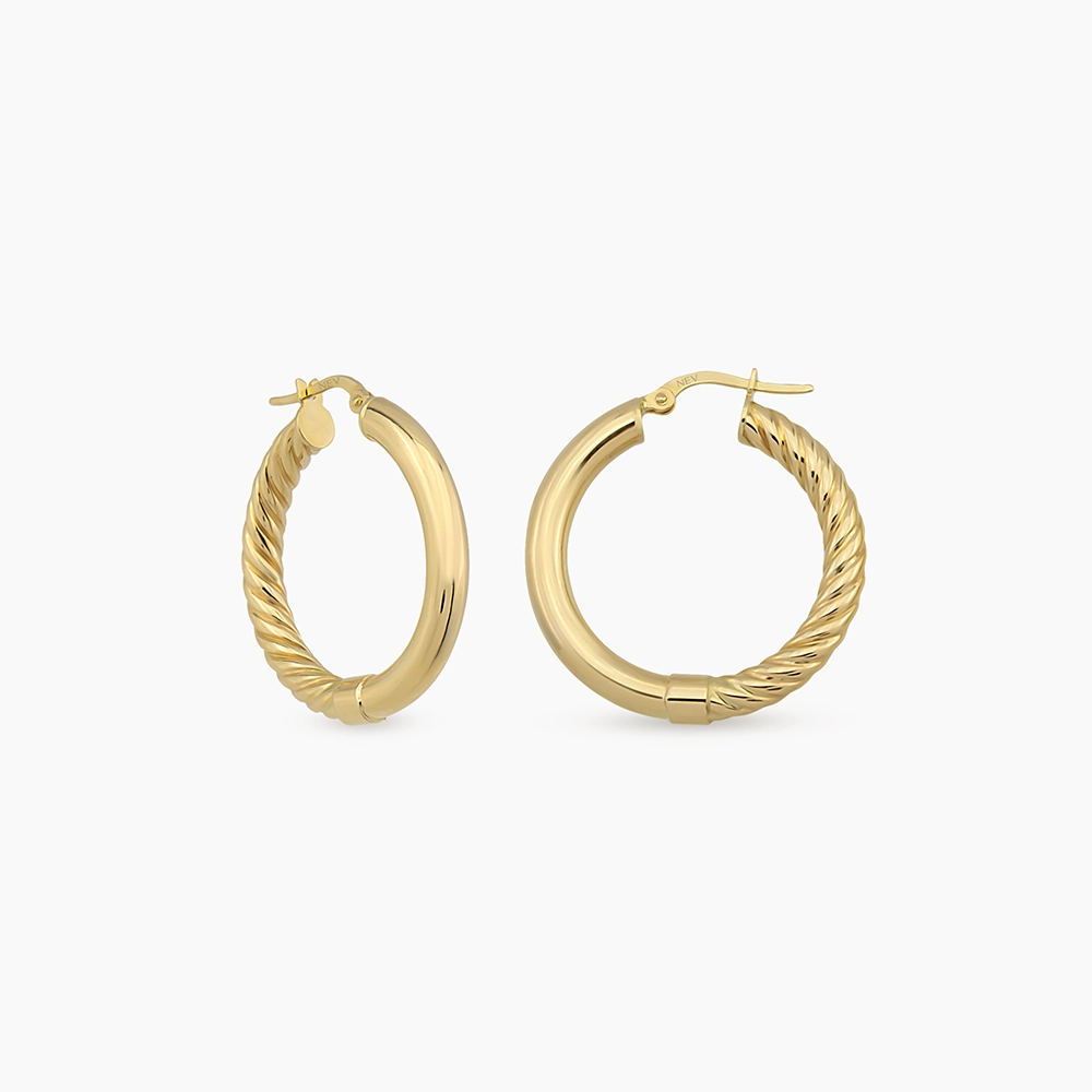 Lavin XS Yellow Gold Hoop Earrings - Nev Jewellery (1)