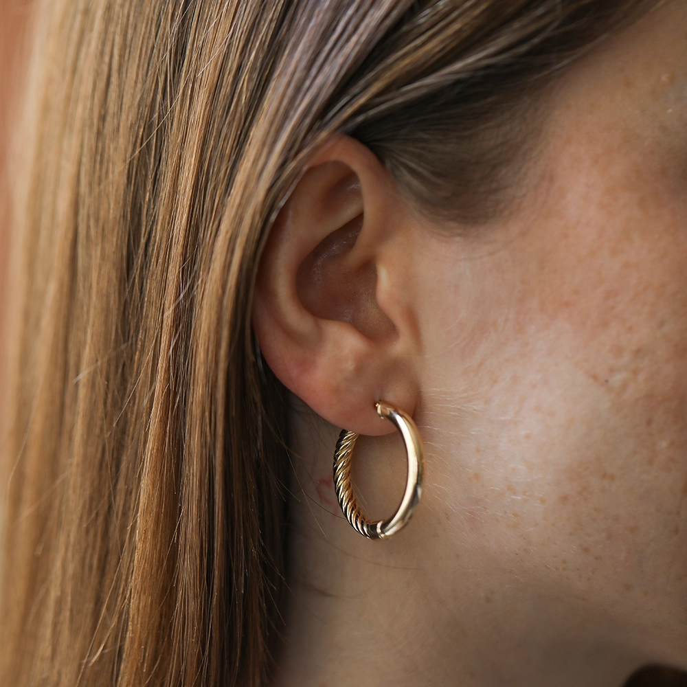 Lavin XS Yellow Gold Hoop Earrings - Nev Jewellery (1)