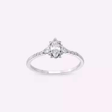 Leia 0.49 CT Marquise and Pear Cut Diamond White Gold Ring - Nev Jewellery (1)