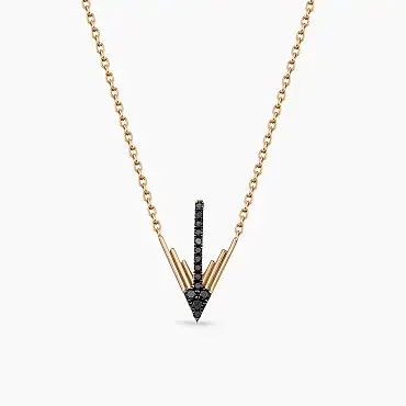 Levy Black Diamond Rose Gold Necklace - Nev Jewellery (1)