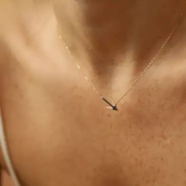 Levy II Black Diamond Rose Gold Necklace - Nev Jewellery (1)