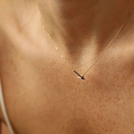 Levy II Black Diamond Rose Gold Necklace - Nev Jewellery