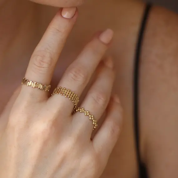 Ligna Yellow Gold Ring - 2