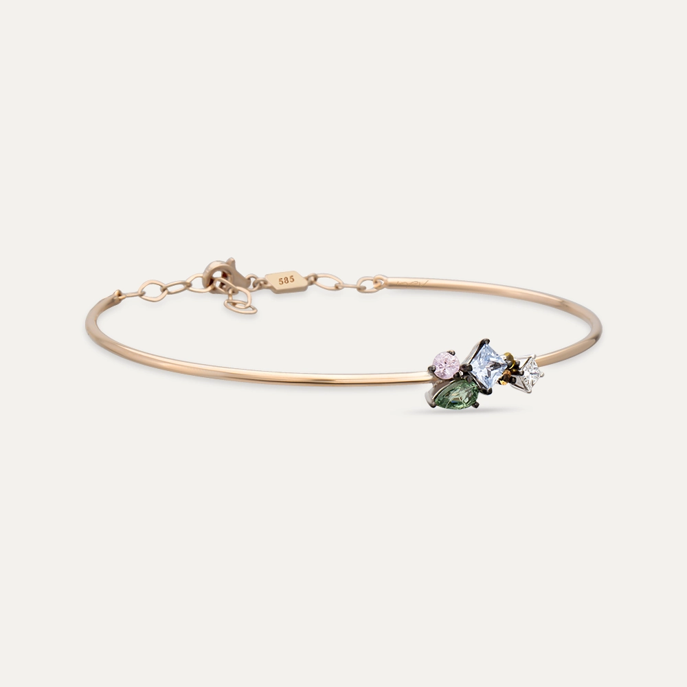 Lily 0.88 CT Multicolor Sapphire and Diamond Rose Gold Bracelet - 3