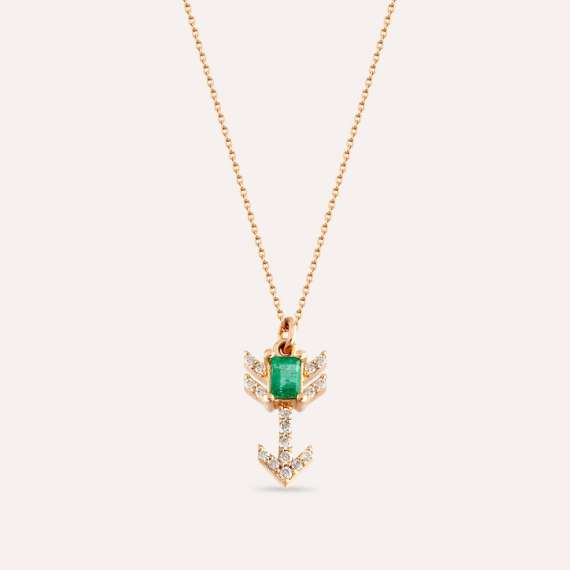 Little Arrow 0.23 CT Emerald and Diamond Pendant - 2