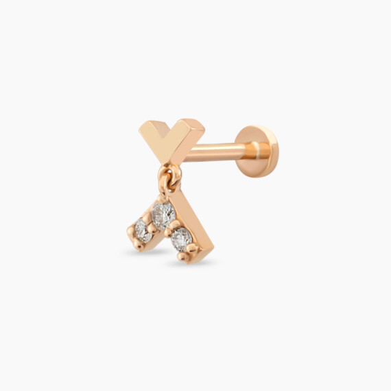 Liv Diamond Rose Gold Piercing - Nev Jewellery