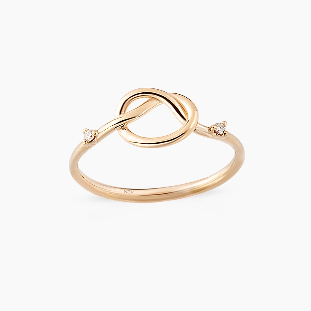  Loop 0.02 CT Diamond Rose Gold Ring - 2