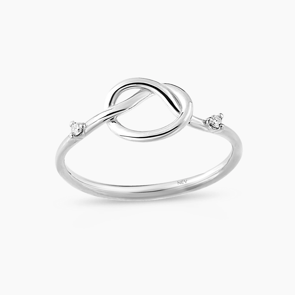 Loop 0.02 CT Diamond White Gold Ring - 2