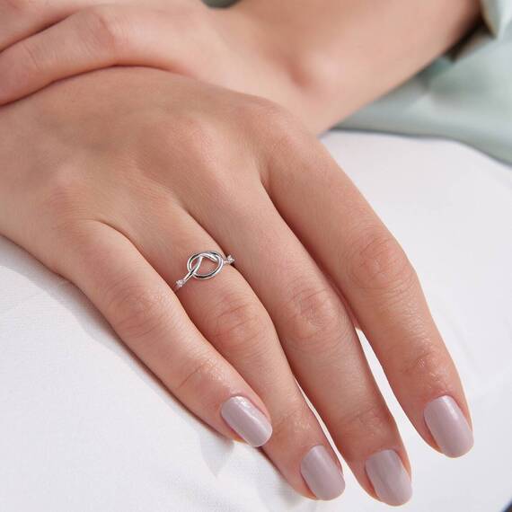 Loop 0.02 CT Diamond White Gold Ring - 4