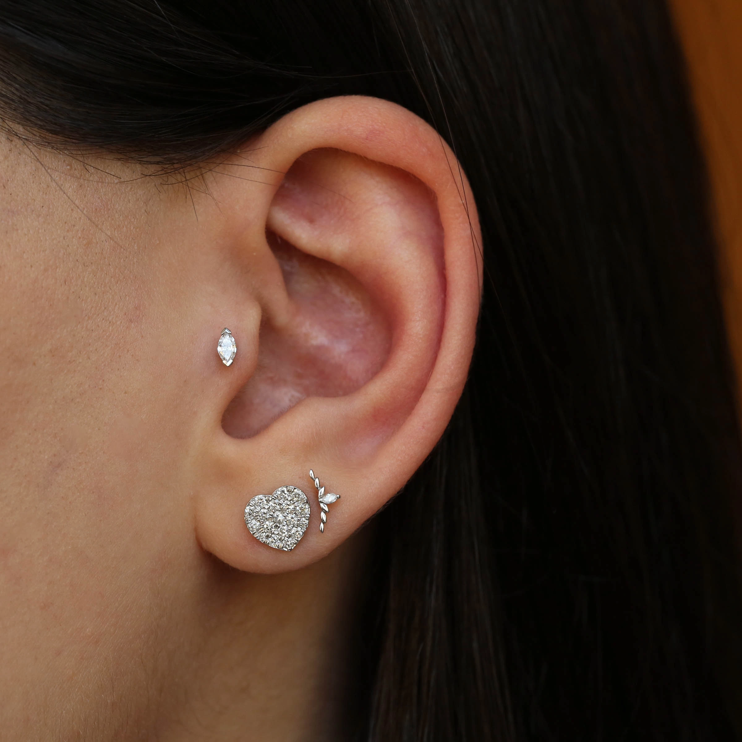 Love 0.20 CT Diamond White Gold Single Earring - Nev Jewellery (1)