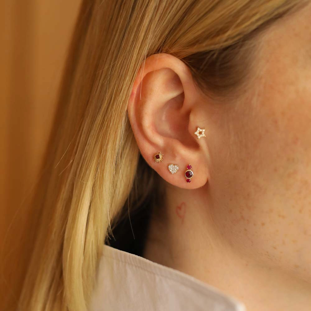 Love Diamond Yellow Gold Piercing - 2