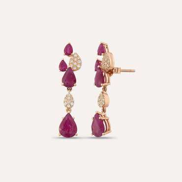 Lucky Drops 4.91 CT Ruby and Diamond Earring - Nev Jewellery