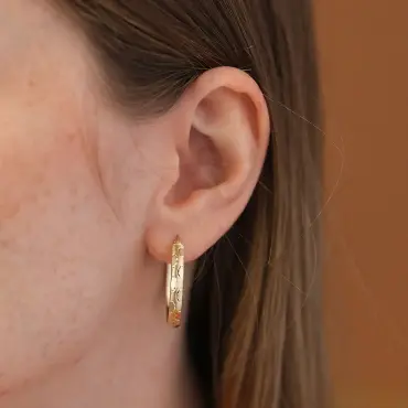 Luke Yellow Gold Hoop Earring - Nev Jewellery (1)