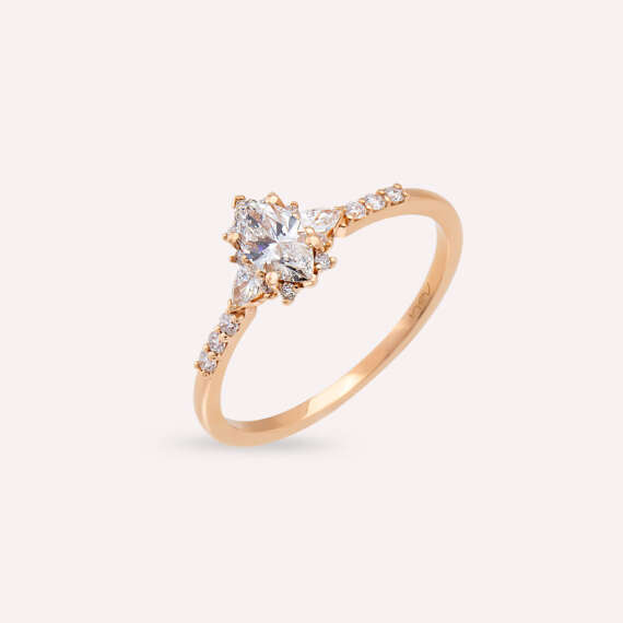 Lumino 0.54 CT Marquise and Pear Cut Diamond Rose Gold Ring - 3