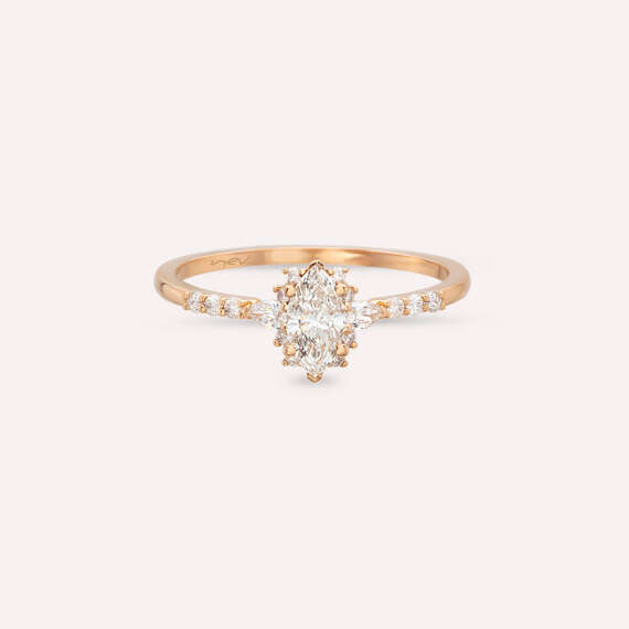 Lumino 0.54 CT Marquise and Pear Cut Diamond Rose Gold Ring - 4